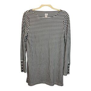 Chico's Dress Women's Size Small Houndstooth Ponte Tunic Knit Chicos‎ 0